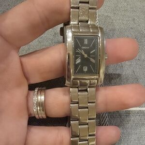 DKNY Silver Watch with Black Dial